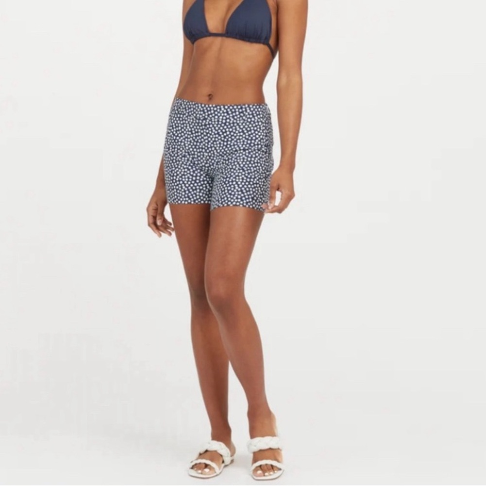 SPANX Navy Blue - Painted Dot Sunshine Shorts Women’s Size Small (NWT)
